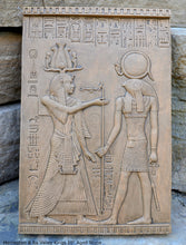 Load image into Gallery viewer, History Egyptian Merneptah & Ra Valley Kings Sculptural wall relief plaque Neo-Mfg 10" d24