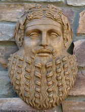 Load image into Gallery viewer, Roman Greek Dionysus God of wine ritual madness and ecstasy - Bacchus bust Sculptural Wall frieze plaque relief www.Neo-Mfg.com 14"