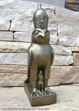Load image into Gallery viewer, History Egyptian Horus Protecting King Nectanebo II www.Neo-Mfg.com 17" Home decor Rare