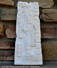Load image into Gallery viewer, Aztec Mayan Temple cross Left side King Pakal carving wall plaque www.Neo-Mfg.com home garden decor art 14.5" L17
