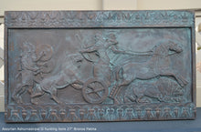Load image into Gallery viewer, Assyrian Ashurnasirpal II hunting lions Carving sculpture wall plaque 27" www.Neo-Mfg.com