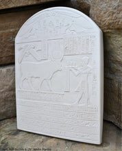 Load image into Gallery viewer, History Egyptian Stela dedicated by Ptolemy V to the bull Buchis 8" Stele Sculptural wall relief www.Neo-Mfg.com b22