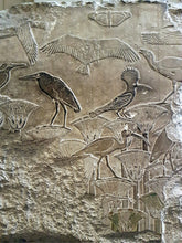 Load image into Gallery viewer, History Egyptian Birds in the Delta marshes Userkaf in Saqqara 11" Stela Sculptural wall relief www.Neo-Mfg.com h5