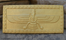 Load image into Gallery viewer, Assyrian Faravahar ahura mazda Persian Persepolis art Sculpture wall plaque relief 17" www.Neo-Mfg.com