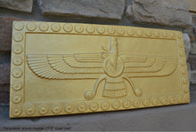 Load image into Gallery viewer, Assyrian Faravahar ahura mazda Persian Persepolis art Sculpture wall plaque relief 17" www.Neo-Mfg.com