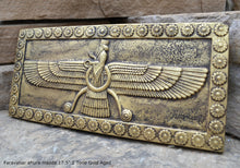 Load image into Gallery viewer, Assyrian Faravahar ahura mazda Persian Persepolis art Sculpture wall plaque relief 17&quot; www.Neo-Mfg.com
