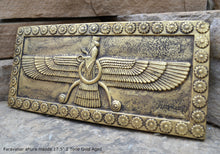 Load image into Gallery viewer, Assyrian Faravahar ahura mazda Persian Persepolis art Sculpture wall plaque relief 17" www.Neo-Mfg.com