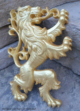 Load image into Gallery viewer, Animal LION Rampant Lowenbrau sculpture wall art frieze www.Neo-Mfg.com 13&quot; medieval right or left face home decor
