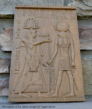 Load image into Gallery viewer, History Egyptian Merneptah & Ra Valley Kings Sculptural wall relief plaque Neo-Mfg 10" d24