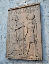Load image into Gallery viewer, History Egyptian Merneptah & Ra Valley Kings Sculptural wall relief plaque Neo-Mfg 10" d24