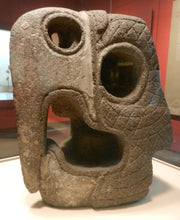 Load image into Gallery viewer, History Aztec Maya Head of guacamaya (macaw) from Xochicalco Sculpture Statue 4" Tall www.Neo-Mfg.com Museum reproduction