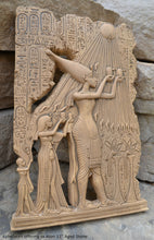 Load image into Gallery viewer, History Egyptian Akhetaten offering to Aton Aten hieroglyph Sculptural wall relief 11" www.Neo-Mfg.com m10