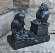 Load image into Gallery viewer, History Egyptian Royal Scribe Nebmeroutef and God Thôt statue Sculpture museum reproduction art 8" www.Neo-Mfg.com home decor relief