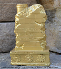 Load image into Gallery viewer, Historical Assyrian Shedu Persian winged bull Guardian of Persepolis relief sculpture ancient replica Sculpture www.Neo-Mfg.com 7"