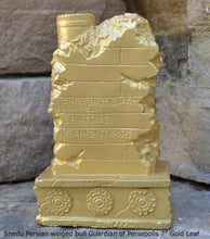 Load image into Gallery viewer, Historical Assyrian Shedu Persian winged bull Guardian of Persepolis relief sculpture ancient replica Sculpture www.Neo-Mfg.com 7"