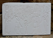 Load image into Gallery viewer, History Egyptian Offering to Amun Temple of Ramses III at Medinet Habu 11" Stela Sculptural wall relief www.Neo-Mfg.com m9