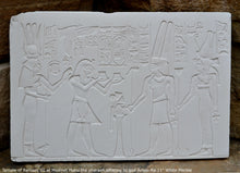 Load image into Gallery viewer, History Egyptian Offering to Amun Temple of Ramses III at Medinet Habu 11" Stela Sculptural wall relief www.Neo-Mfg.com m9