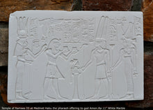 Load image into Gallery viewer, History Egyptian Offering to Amun Temple of Ramses III at Medinet Habu 11" Stela Sculptural wall relief www.Neo-Mfg.com m9