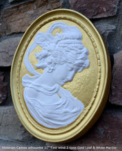 Load image into Gallery viewer, Victorian Cameo silhouette Sculpture wall Plaque Bas relief 11" www.Neo-Mfg.com right face East wind m20