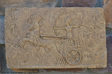 Load image into Gallery viewer, History Egyptian King Tut Tutankhamen Chariot battle scene Plaque Artifact Sculpture 10" www.Neo-Mfg.com Ramses e24