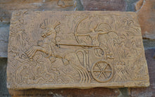 Load image into Gallery viewer, History Egyptian King Tut Tutankhamen Chariot battle scene Plaque Artifact Sculpture 10" www.Neo-Mfg.com Ramses e24