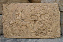 Load image into Gallery viewer, History Egyptian King Tut Tutankhamen Chariot battle scene Plaque Artifact Sculpture 10" www.Neo-Mfg.com Ramses e24