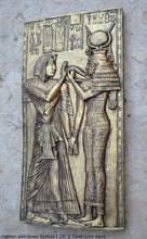 Load image into Gallery viewer, Egyptian Hathor welcomes Sethos I Sculpture museum reproduction art 10" www.Neo-Mfg.com home decor Isis e19