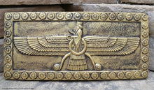 Load image into Gallery viewer, Assyrian Faravahar ahura mazda Persian Persepolis art Sculpture wall plaque relief 17" www.Neo-Mfg.com