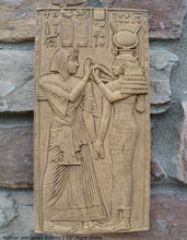 Load image into Gallery viewer, Egyptian Hathor welcomes Sethos I Sculpture museum reproduction art 10" www.Neo-Mfg.com home decor Isis e19