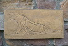 Load image into Gallery viewer, Assyrian Wounded Lioness Lion w/ arrows sculpture wall art frieze www.Neo-Mfg.com 11" e3