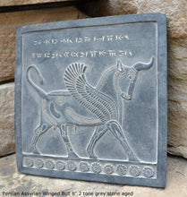 Load image into Gallery viewer, Assyrian Persian Winged Bull Sculpture reproduction art 8" www.Neo-Mfg.com Museum Reproduction g30