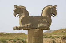 Load image into Gallery viewer, Assyrian Persian Griffen Double capital Sculpture reproduction art 8" www.Neo-Mfg.com Museum Reproduction