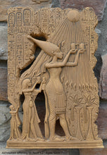 Load image into Gallery viewer, History Egyptian Akhetaten offering to Aton Aten hieroglyph Sculptural wall relief 11" www.Neo-Mfg.com m10