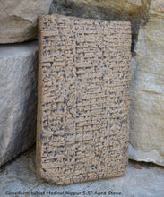 Load image into Gallery viewer, Sumerian Cuneiform tablet Medical Nippur Sculptural relief plaque www.Neo-Mfg.com 5.5" Museum reproduction