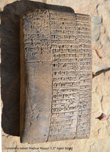 Load image into Gallery viewer, Sumerian Cuneiform tablet Medical Nippur Sculptural relief plaque www.Neo-Mfg.com 5.5" Museum reproduction