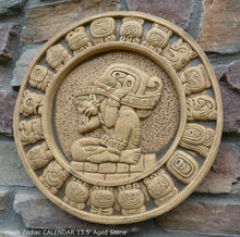 Load image into Gallery viewer, History MAYAN AZTEC Haab Zodiac CALENDAR Sculptural wall relief plaque 13.5" Museum Quality www.Neo-Mfg.com