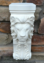 Load image into Gallery viewer, Animal Lion Face with Acanthus Corbel Column plaque Fragment relief www.Neo-Mfg.com 14&quot; each
