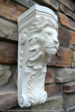 Load image into Gallery viewer, Animal Lion Face with Acanthus Corbel Column plaque Fragment relief www.Neo-Mfg.com 14&quot; each
