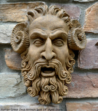 Load image into Gallery viewer, Roman Greek Zeus Ammun bust Sculptural Wall frieze plaque relief www.Neo-Mfg.com 12"