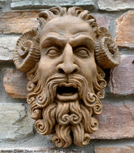 Load image into Gallery viewer, Roman Greek Zeus Ammun bust Sculptural Wall frieze plaque relief www.Neo-Mfg.com 12"