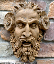 Load image into Gallery viewer, Roman Greek Zeus Ammun bust Sculptural Wall frieze plaque relief www.Neo-Mfg.com 12"