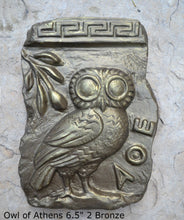 Load image into Gallery viewer, Roman Greek Owl of Athens Fragment Sculptural wall relief plaque www.Neo-Mfg.com 6.5" home decor