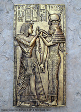 Load image into Gallery viewer, Egyptian Hathor welcomes Sethos I Sculpture museum reproduction art 10" www.Neo-Mfg.com home decor Isis e19