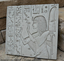 Load image into Gallery viewer, Egyptian Horemheb tomb Chapel Sculpture Artifact Sculpture 13" Wall plaque fragment www.Neo-Mfg.com museum reproduction