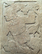 Load image into Gallery viewer, Aztec Mayan Stele Madrid Palenque Plaque Artifact Sculpture 20" www.Neo-Mfg.com Museum reproduction from actual temple carving