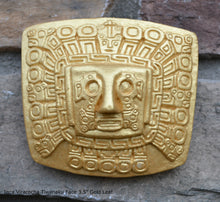 Load image into Gallery viewer, Inca Viracocha Tiwanaku Face Gateway sun Sculptural wall relief plaque 3.5" www.Neo-Mfg.com home decor