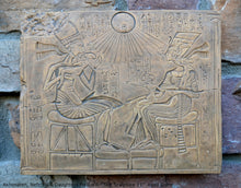 Load image into Gallery viewer, History Egyptian Akhenaten, Nefertiti &amp; Daughters Plaque Artifact Sculpture 11&quot; www.Neo-Mfg.com home decor e26

