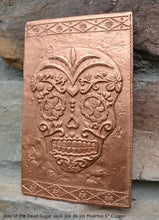 Load image into Gallery viewer, Aztec Mexican Day of the Dead Sugar skull Dia de los Muertos Sculptural wall relief plaque www.Neo-Mfg.com 6" k29
