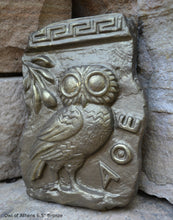 Load image into Gallery viewer, Roman Greek Owl of Athens Fragment Sculptural wall relief plaque www.Neo-Mfg.com 6.5" home decor