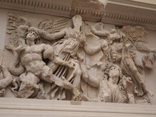 Load image into Gallery viewer, Roman Greek Alkyoneus from the Pergamon Frieze Fragment Sculptural wall relief plaque www.Neo-Mfg.com 10" home decor b27